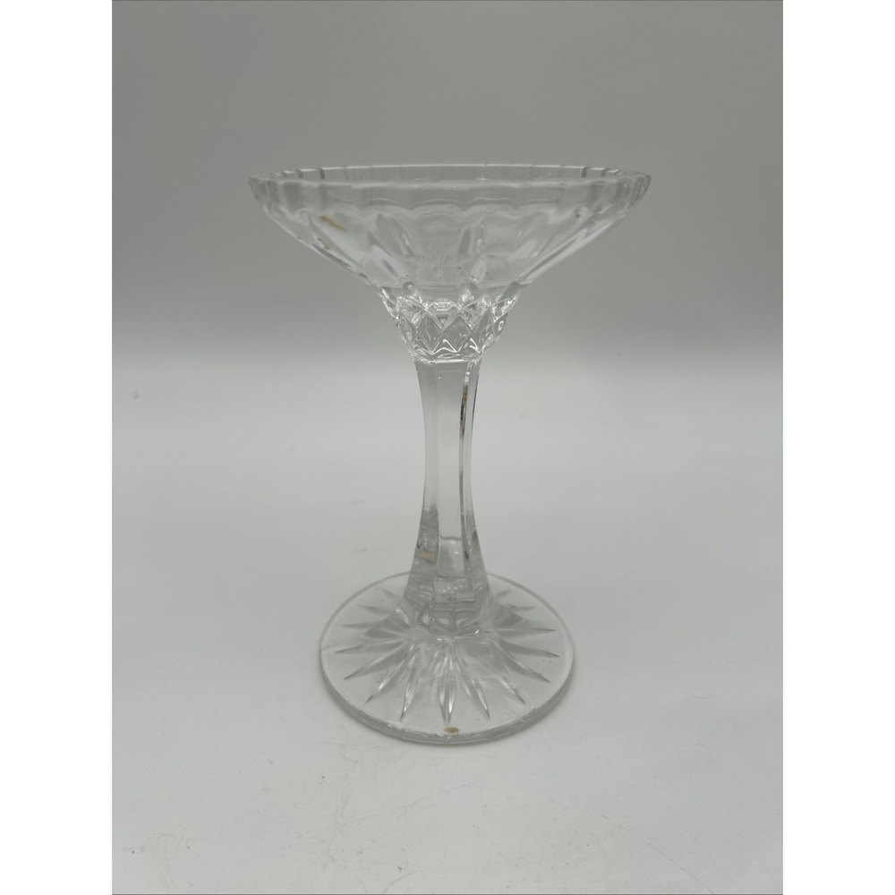 Clear Lead Crystal Glass Hurricane Taper Candle Holder
